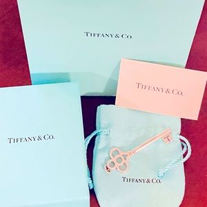 TIFFANY & CO Sterling Silver CROWN KEY PENDANT  NEW with all packaging in photos